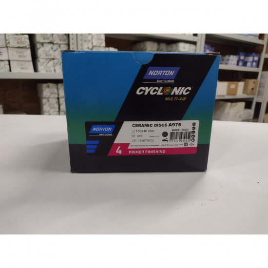 Большое фото товара - Диск абразивный CYCLONIC A975 розовый 150х16мм P600/500 NORTON 66261151672, 66261151672. Вариант №1