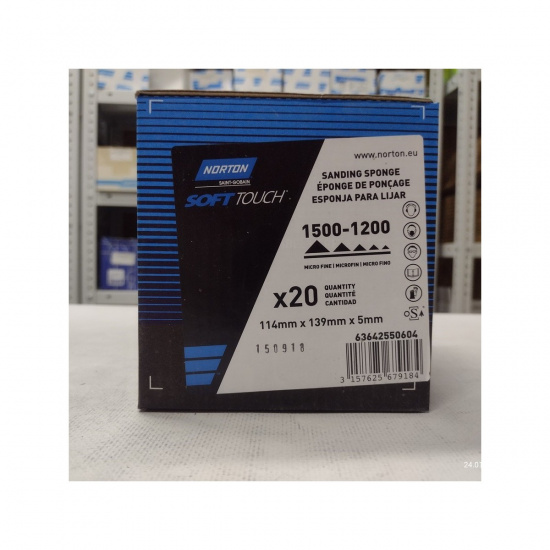 Большое фото товара - Губка абразивная SOFT-TOUCH 139х114х5мм micro fine P1500/1200 NORTON 63642550604, 63642550604. Вариант №3
