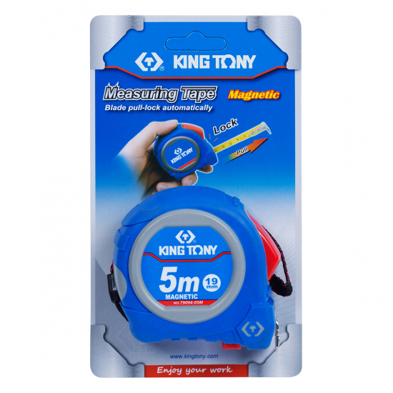 Большое фото товара - Рулетка измерительная 5 м, магнитный крюк KING TONY 79094-05M, 79094-05M. Вариант №3