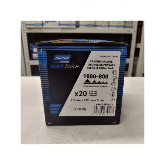 Большое фото товара - Губка абразивная SOFT-TOUCH 139х114х5мм ultra fine P1000/800 NORTON 63642550603, 63642550603. Вариант №2