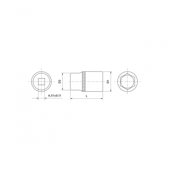 Большое фото товара - Головка торцевая 1/4 DR, 6мм Thorvik FS01406 Код 052065, FS01406. Вариант №2