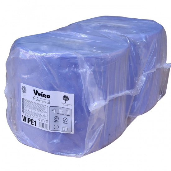 Большое фото товара - Салфетка 2х слойная рулон 1000 отрывов 24х35см синяя VEIRO WIPE1, WIPE1. Вариант №4