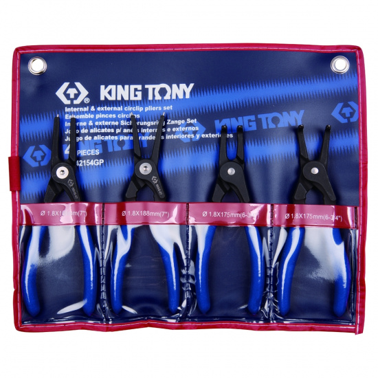 Большое фото товара - Набор съемников стопорных колец, 4пр. KING TONY 42154GP, 42154GP. Вариант №1