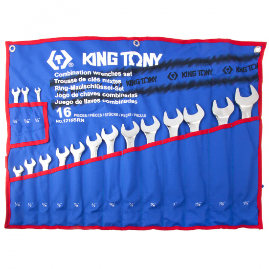 Большое фото товара - Набор комбинированных ключей, 1/4 -1&amp;amp;amp;amp;amp;1/4 , 16пр. KING TONY 1216SRN, 1216SRN. Вариант №2