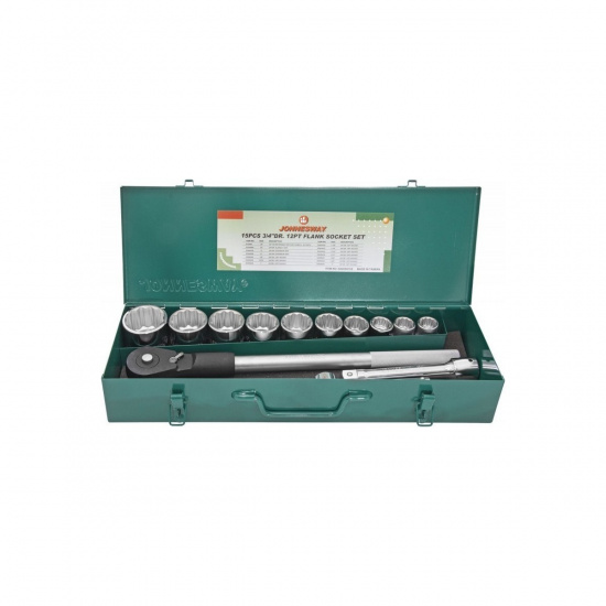 Большое фото товара - Набор головок дюймовых 3/4 DR, SAE 7/8 --2 , 15пр. JONNESWAY S04H6615S Код 048501, S04H6615S. Вариант №1