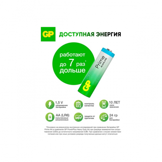 Большое фото товара - Батарейка Super Alkaline G-Tech AA/LR6 1.5V 2500мАч 15AA21 GP, 15145. Вариант №1