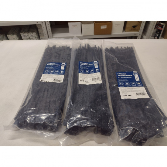 Большое фото товара - Стяжка нейлоновая НСС EasyFix 8х400 (черн) (100шт) Fortisflex 84820, 84820. Вариант №1