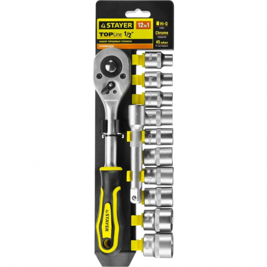 Большое фото товара - Набор STANDARD 1/2&amp;amp;quot;, 12 предметов STAYER 27750-H12, 27750-H12. Вариант №1