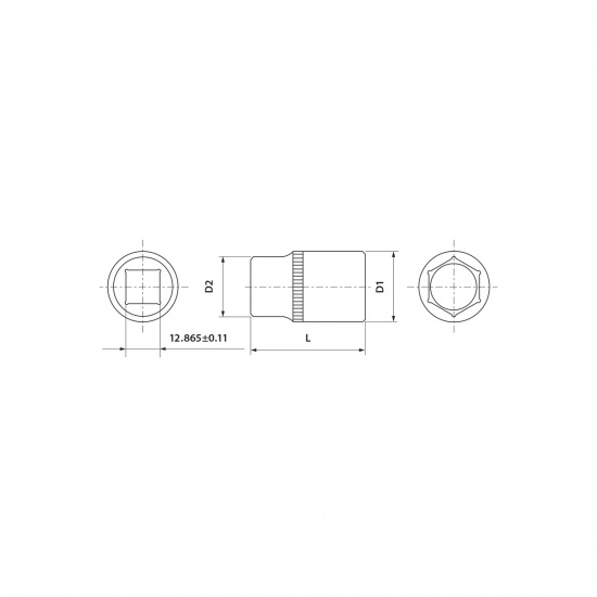 Большое фото товара - Головка торцевая 1/2 DR, 9мм Thorvik FS01209 Код 052090, FS01209. Вариант №3