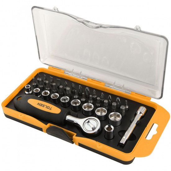 Большое фото товара - Набор вставок (бит) 1/4 PH PZ Hex Torx Slotted 38пр. TOLSEN TT20035, TT20035. Вариант №1