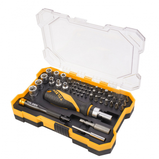 Большое фото товара - Набор вставок (бит) 1/4 PH PZ Hex Torx Slotted 56пр. TOLSEN TT20187, TT20187. Вариант №1