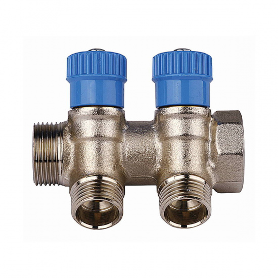 Большое фото товара - Коллектор для холодной воды вход 3/4 - 2 выхода 1/2 GENERAL FITTINGS 51046-3/4-1/2-CT2, 51046-3/4-1/2-CT2. Вариант №1