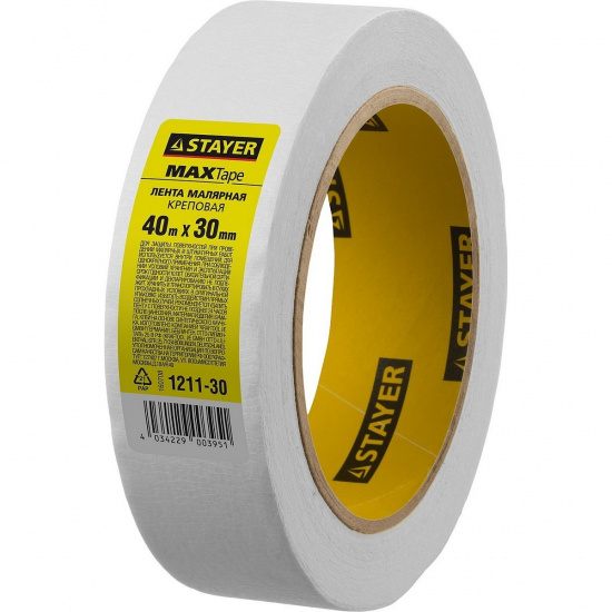 Большое фото товара - Малярный скотч креповый 30мм*40м MAXTape STAYER 1211-30, 1211-30. Вариант №2