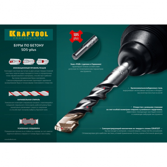 Большое фото товара - SDS-plus бур 10х110мм Expert KRAFTOOL 29320-110-10_z01, 29320-110-10_z01. Вариант №3
