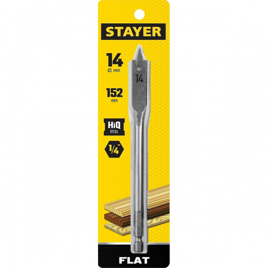 Большое фото товара - Cверло по дереву перовое 14x152мм Flat STAYER 2950-14_z01, 2950-14_z01. Вариант №2