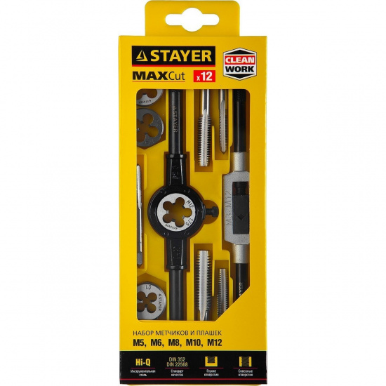 Большое фото товара - Набор метчиков и плашек 12пр. MaXCut STAYER 28012-H12_z01, 28012-H12_z01. Вариант №2