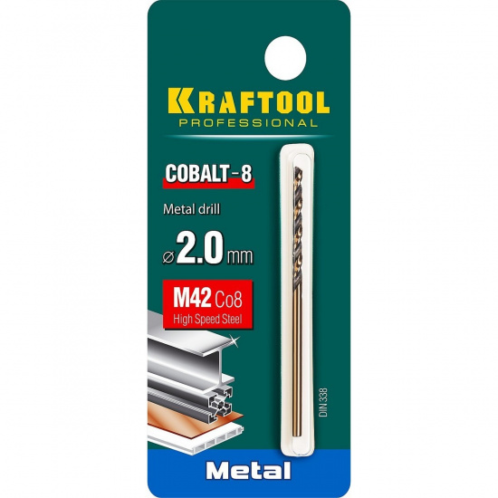 Большое фото товара - Сверло по металлу HSS-Co(8%) сталь М42 2.0х49мм Cobalt KRAFTOOL 29656-2, 29656-2. Вариант №2