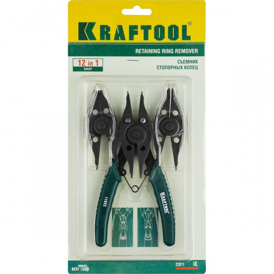 Большое фото товара - Съемник стопорных колец внешний/внутренний Universal 6-in-1 KRAFTOOL 22811, 22811. Вариант №2
