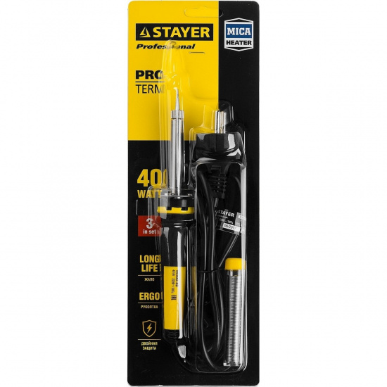 Большое фото товара - Электропаяльник 2 К рукоятка конус 40Вт PROTerm STAYER 55300-40, 55300-40. Вариант №2