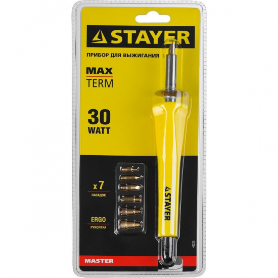 Большое фото товара - Прибор для выжигания 7 насадок 30Вт MAXTerm STAYER 45225, 45225. Вариант №2