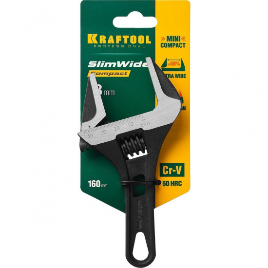 Большое фото товара - Разводной ключ 160/44мм SlimWide Compact KRAFTOOL 27266-25, 27266-25. Вариант №2