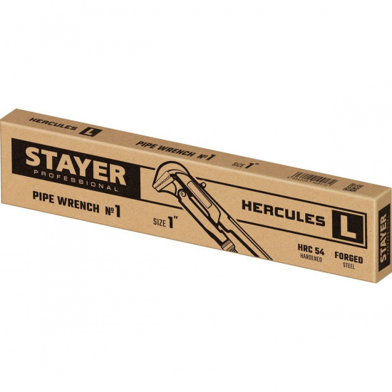 Большое фото товара - Трубный ключ с прямыми губками 330мм 1 №1 Hercules-L STAYER 27331-1, 27331-1. Вариант №2