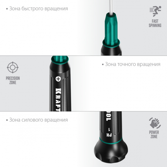 Большое фото товара - Отвертка для точных работ Precision PH1 KRAFTOOL 25682-1, 25682-1. Вариант №4