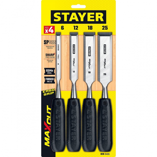 Большое фото товара - Набор стамесок 4 предм Max-Cut STAYER 1820-H4, 1820-H4. Вариант №2