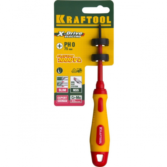 Большое фото товара - Высоковольтная отвертка PH0х60мм KRAFTOOL 250084-0-060, 250084-0-060. Вариант №2
