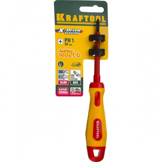 Большое фото товара - Высоковольтная отвертка PH1х80мм KRAFTOOL 250084-1-080, 250084-1-080. Вариант №2