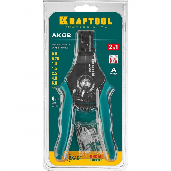 Большое фото товара - Полуавтоматический стриппер 0.5 - 6мм2 АК-62 KRAFTOOL 22681, 22681. Вариант №2