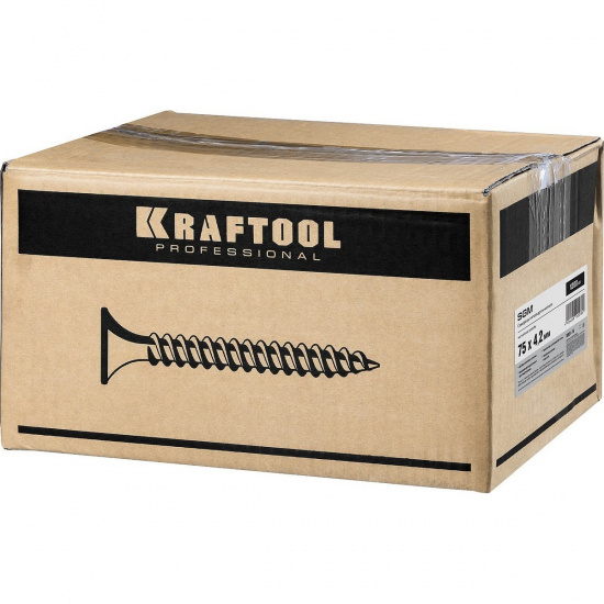 Большое фото товара - Саморез гипсокартон-металл 1200шт фосфат. покрытие 75х4.2мм СГМ KRAFTOOL 3001-75, 3001-75. Вариант №2