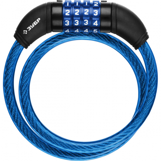 Большое фото товара - Тросовый замок с изменяемым кодом кодовый d=10мм 650мм ЗУБР 37262-65_z01, 37262-65_z01. Вариант №1