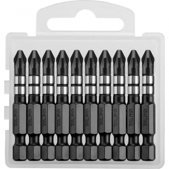 Большое фото товара - Ударные биты 10шт 50мм Impact Pro PZ2 KRAFTOOL 26193-2-50-S10, 26193-2-50-S10. Вариант №1