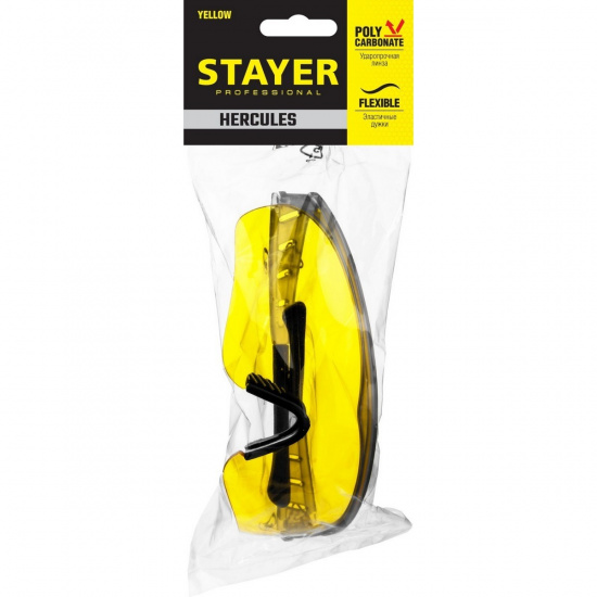 Большое фото товара - Защитные очки широкая монолинза жёлтые PRO-X STAYER 2-110435_z01, 2-110435_z01. Вариант №2