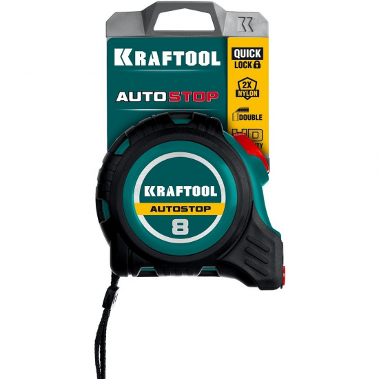 Большое фото товара - Профессиональная рулетка с автостопом 8м*25мм AutoStop KRAFTOOL 3412-8-25, 3412-8-25. Вариант №2