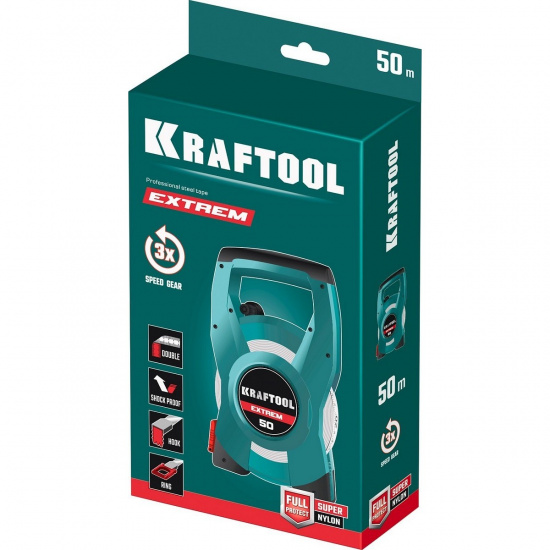 Большое фото товара - Геодезическая стальная мерная лента 50м KRAFTOOL 34185-50, 34185-50. Вариант №2