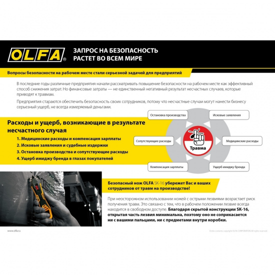 Большое фото товара - Лезвие 10шт SK-16 для ножа OLFA OL-SKB-16/10, OL-SKB-16/10. Вариант №3