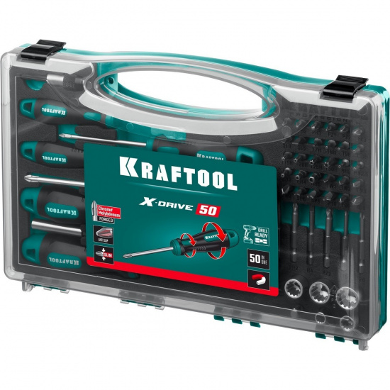 Большое фото товара - Набор отверток и насадок 50 предм. X-Drive-50 KRAFTOOL 25815, 25815. Вариант №2