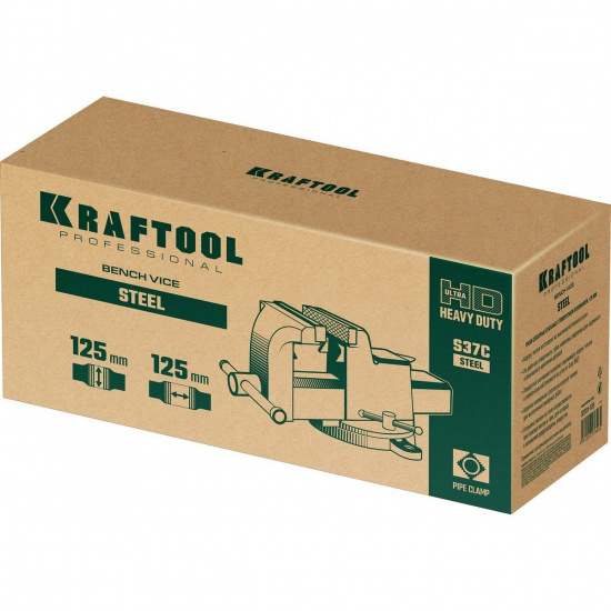 Большое фото товара - Стальные слесарные тиски 125мм Steel KRAFTOOL 32701-125, 32701-125. Вариант №2