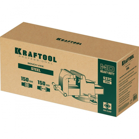 Большое фото товара - Стальные слесарные тиски 150мм Steel KRAFTOOL 32701-150, 32701-150. Вариант №2