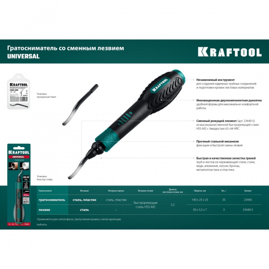 Большое фото товара - Лезвие для гратоснимателя Universal KRAFTOOL 23440-S, 23440-S. Вариант №5
