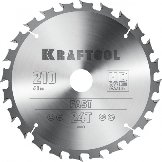 Большое фото товара - Пильный диск по дереву 24Т 210х30мм Fast KRAFTOOL 36950-210-30, 36950-210-30. Вариант №1