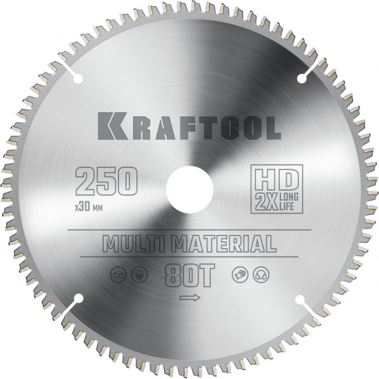 Большое фото товара - Пильный диск по алюминию 80Т 250х30мм Multi Material KRAFTOOL 36953-250-30, 36953-250-30. Вариант №1