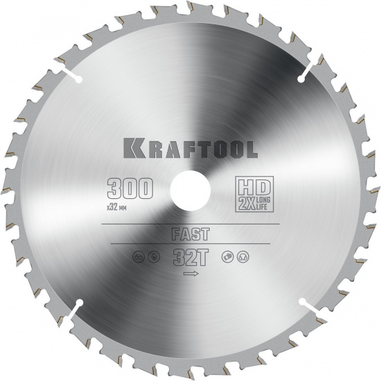 Большое фото товара - Пильный диск по дереву 32Т 300х32мм Fast KRAFTOOL 36950-300-32, 36950-300-32. Вариант №1