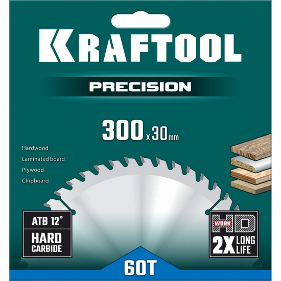 Большое фото товара - Пильный диск по дереву 60Т 300х30мм Precision KRAFTOOL 36952-300-30, 36952-300-30. Вариант №2