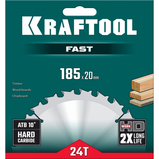 Большое фото товара - Пильный диск по дереву 24Т 185х20мм Fast KRAFTOOL 36950-185-20, 36950-185-20. Вариант №2