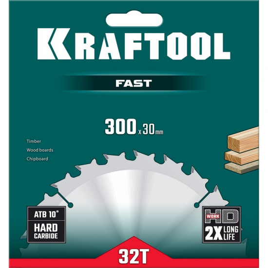 Большое фото товара - Пильный диск по дереву 32Т 300х30мм Fast KRAFTOOL 36950-300-30, 36950-300-30. Вариант №2