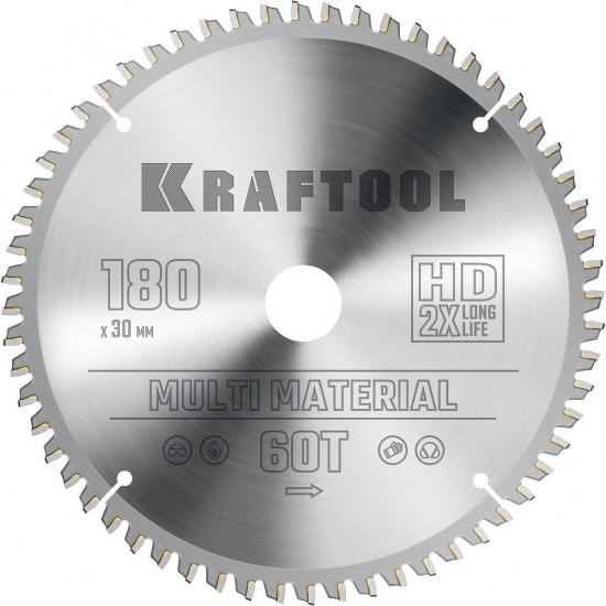 Большое фото товара - Пильный диск по алюминию 60Т 180х30мм Multi Material KRAFTOOL 36953-180-30, 36953-180-30. Вариант №1