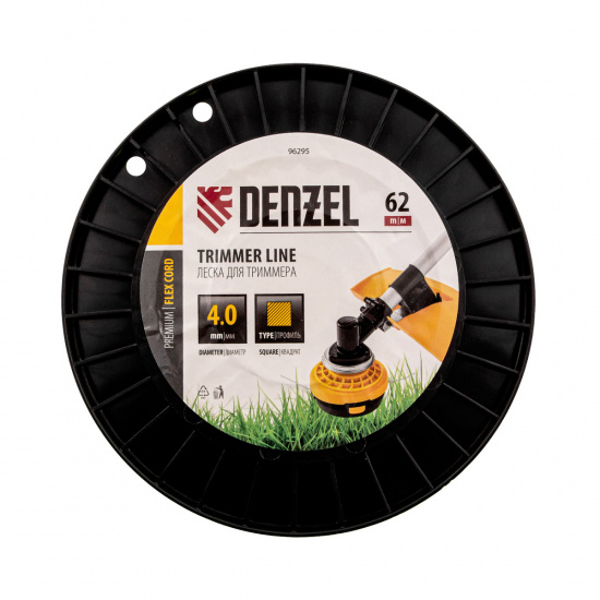 Большое фото товара - Леска для триммера квадрат 4,0мм*62м на DIN катушке FLEX CORD Denzel 96295, 96295. Вариант №3